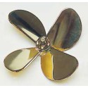 Accastillage de bateau HELICE TRIPALE LAITON - GAUCHE - 70mm - M4 Accastillage de bateau HELICE TRIPALE LAITON - GAUCHE - 70mm - M4
