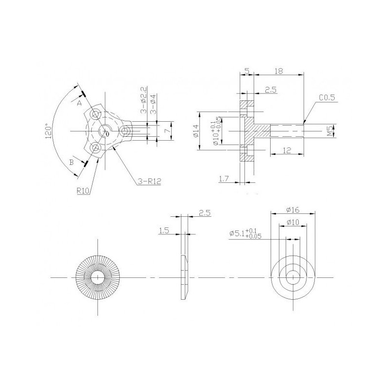 Moteur électrique radiocommandé Moteur DM2220 Kv1500