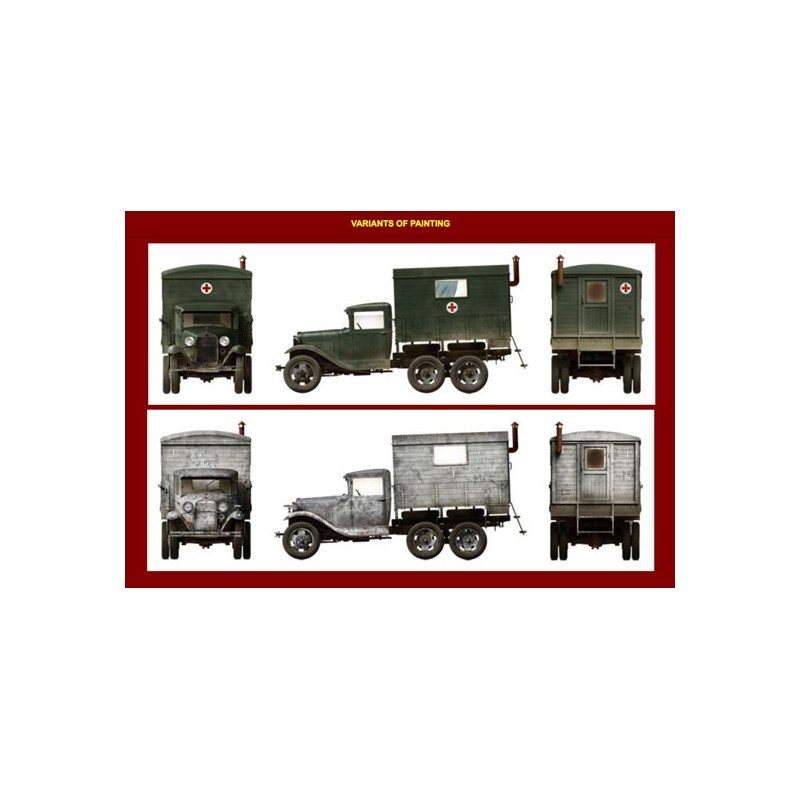 Maquette de camion en plastique GAZ AAA + Refuge 1/35