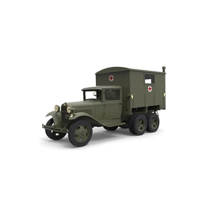 Maquette de camion en plastique GAZ AAA + Refuge 1/35