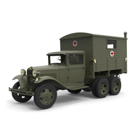 Maquette de camion en plastique GAZ AAA + Refuge 1/35
