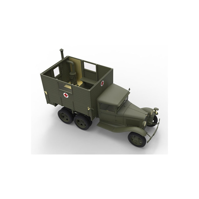 Maquette de camion en plastique GAZ AAA + Refuge 1/35