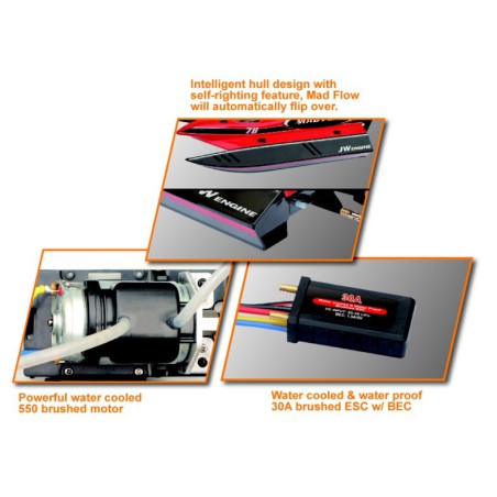 Bateau électrique radiocommandé Mad Flow F1 BR RTS Combo Bateau électrique radiocommandé Mad Flow F1 BR RTS Combo