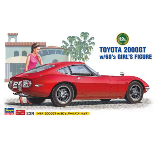 Maquette de voiture en plastique TOYOTA 2000GT avec figurine Maquette de voiture en plastique TOYOTA 2000GT avec figurine