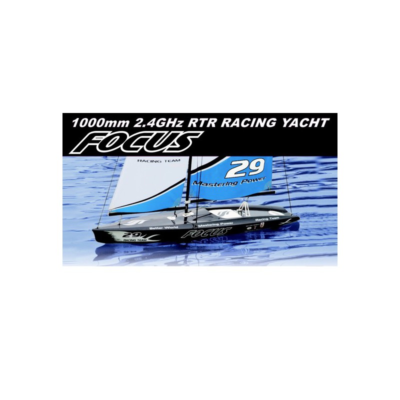 Voilier radiocommandé FOCUS Yacht 1m RTS 2,4GHz Bleu