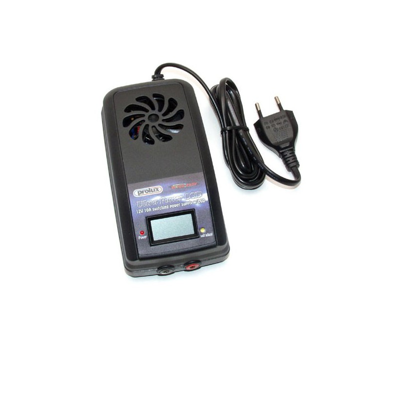 Chargeur pour accu pour appareil radiocommandé ALIMENTATION 12V 10A + LCD