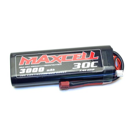 Accu LIPO pour appareil radiocommandé Accu LiPo 30C 7,4 V 3000 mA HC Accu LIPO pour appareil radiocommandé Accu LiPo 30C 7,4 V 3000 mA HC