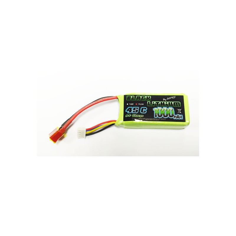 Accu LIPO pour appareil radiocommandé Accu LiPo Black Lithium 1000mAh 45C 3S