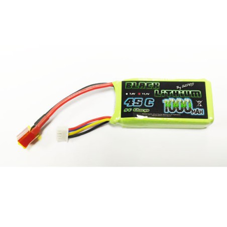 Accu LIPO pour appareil radiocommandé Accu LiPo Black Lithium 1000mAh 45C 3S Accu LIPO pour appareil radiocommandé Accu LiPo Black Lithium 1000mAh 45C 3S