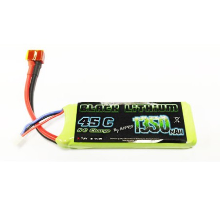 Accu LIPO pour appareil radiocommandé Accu LiPo Black Lithium 1350mAh 45C 2S Accu LIPO pour appareil radiocommandé Accu LiPo Black Lithium 1350mAh 45C 2S