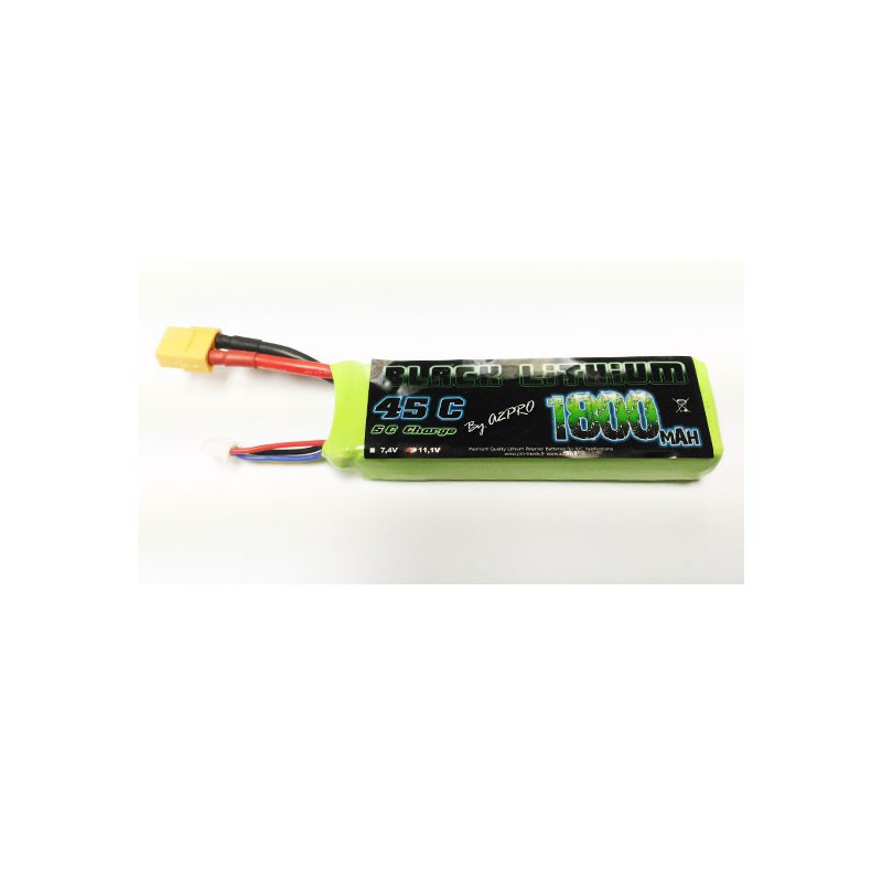 Accu LIPO pour appareil radiocommandé Accu LiPo Black Lithium 1800mAh 45C 3S