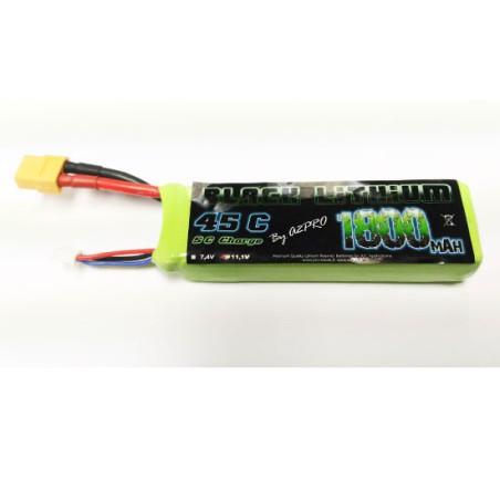 Accu LIPO pour appareil radiocommandé Accu LiPo Black Lithium 1800mAh 45C 3S Accu LIPO pour appareil radiocommandé Accu LiPo Black Lithium 1800mAh 45C 3S