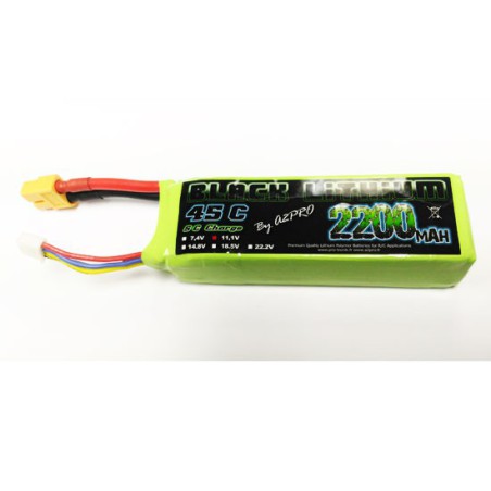Accu LIPO pour appareil radiocommandé Accu LiPo Black Lithium 2200mAh 45C 3S Accu LIPO pour appareil radiocommandé Accu LiPo Black Lithium 2200mAh 45C 3S