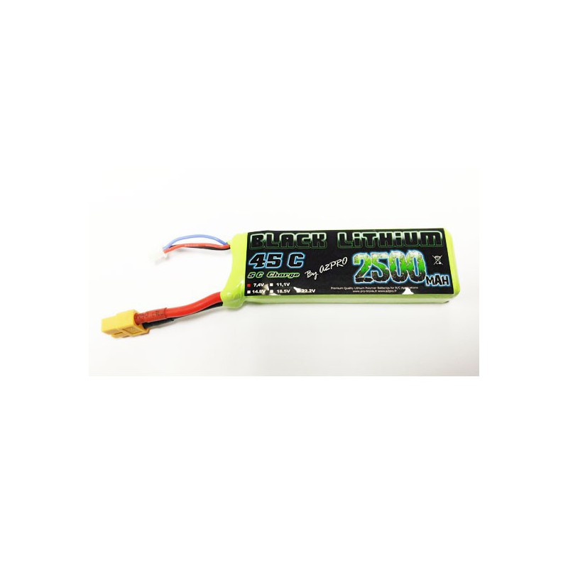 Accu LIPO pour appareil radiocommandé Accu LiPo Black Lithium 2500mAh 45C 2S