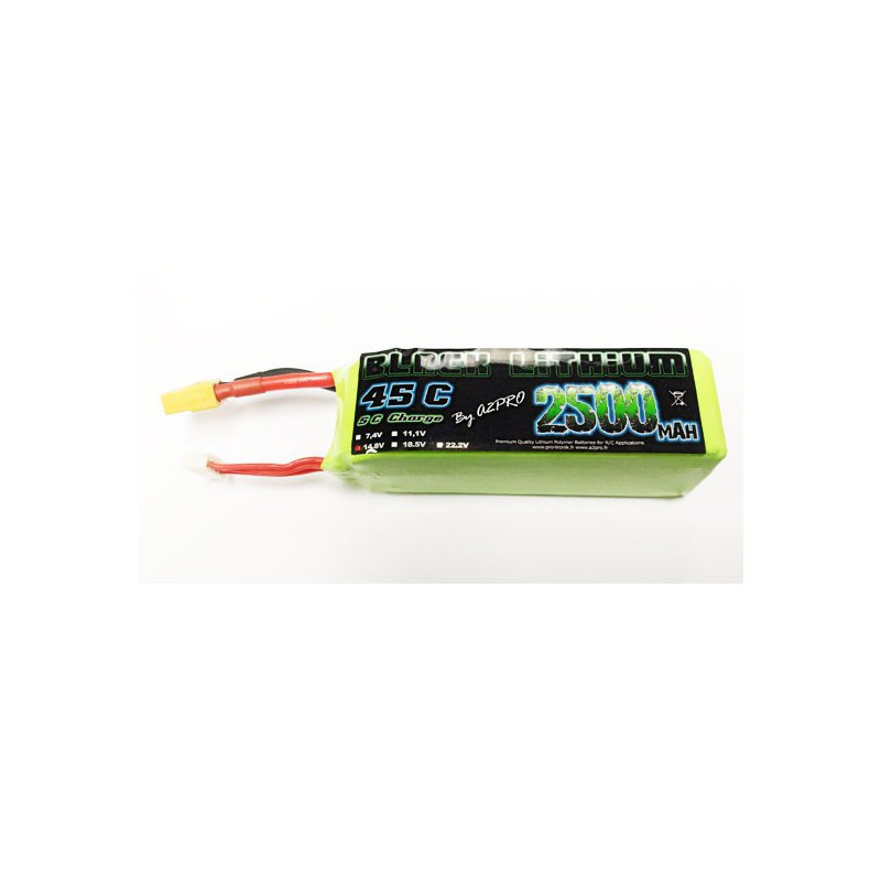 Accu LIPO pour appareil radiocommandé Accu LiPo Black Lithium 2500mAh 45C 4S