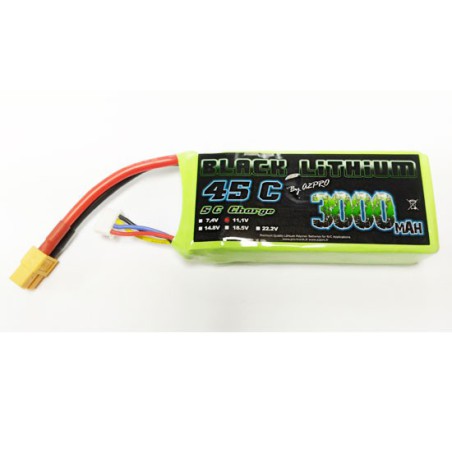 Accu LIPO pour appareil radiocommandé Accu LiPo Black Lithium 3000mAh 45C 3S Accu LIPO pour appareil radiocommandé Accu LiPo Black Lithium 3000mAh 45C 3S