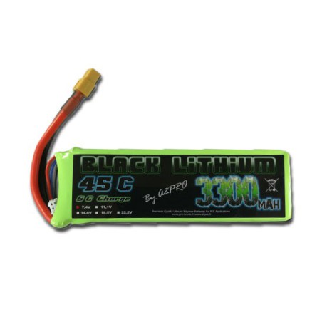 Accu LIPO pour appareil radiocommandé Accu LiPo Black Lithium 3300mAh 45C 2S Accu LIPO pour appareil radiocommandé Accu LiPo Black Lithium 3300mAh 45C 2S