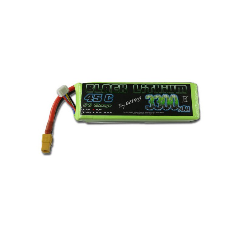 Accu LIPO pour appareil radiocommandé Accu LiPo Black Lithium 3300mAh 45C 3S