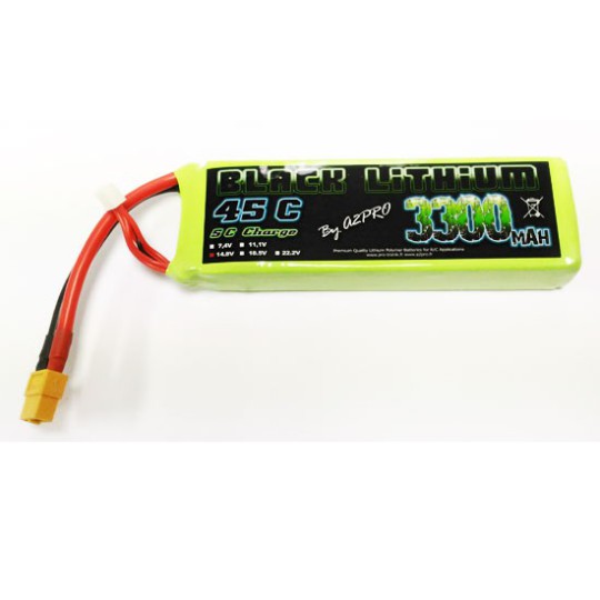 Accu LiPo Black Lithium 3300mAh 45C 4S Accu LIPO pour appareil radiocommandé Accu LiPo Black Lithium 3300mAh 45C 4S