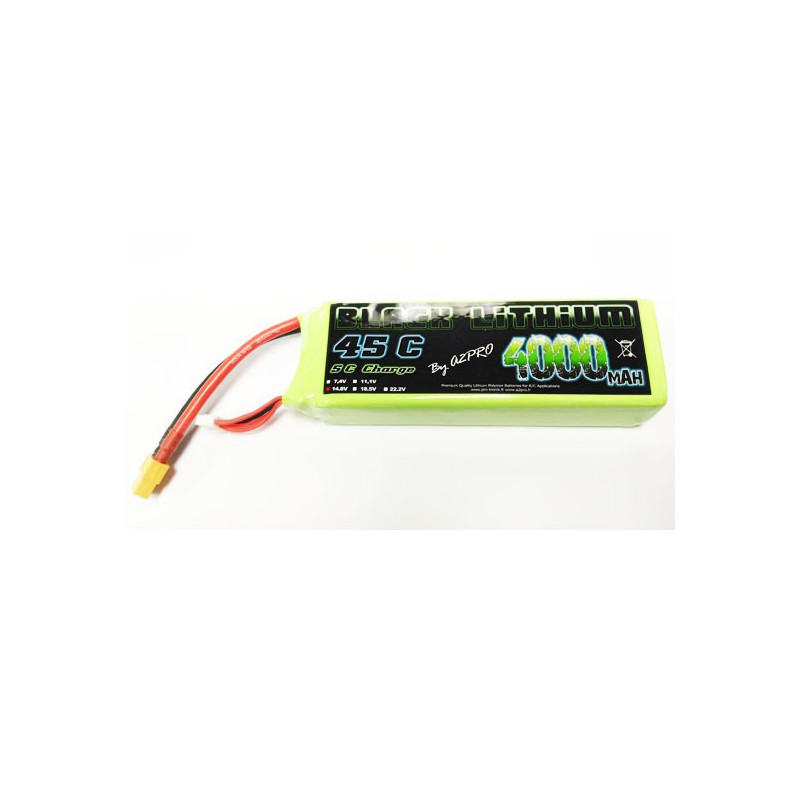 Accu LIPO pour appareil radiocommandé Accu LiPo Black Lithium 4000mAh 45C 4S