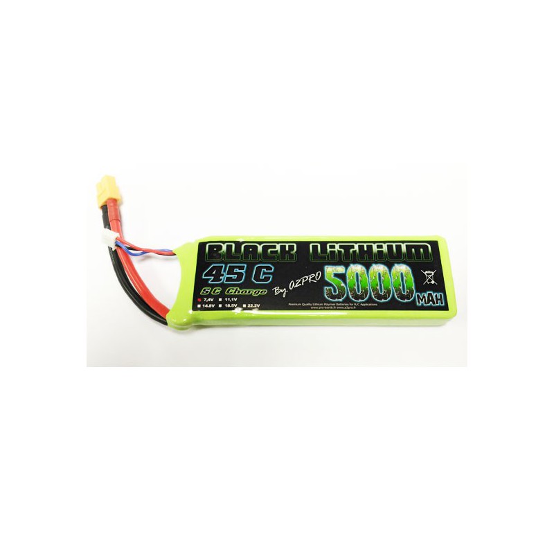 Accu LIPO pour appareil radiocommandé Accu LiPo Black Lithium 5000mAh 45C 2S