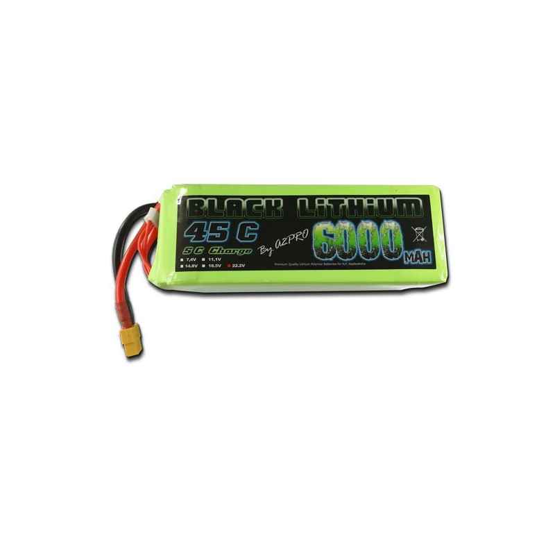 Accu LIPO pour appareil radiocommandé Accu LiPo Black Lithium 6000mAh 45C 6S