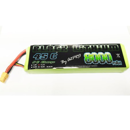 Accu LIPO pour appareil radiocommandé Accu LiPo Black Lithium 8000mAh 45C 3S Accu LIPO pour appareil radiocommandé Accu LiPo Black Lithium 8000mAh 45C 3S