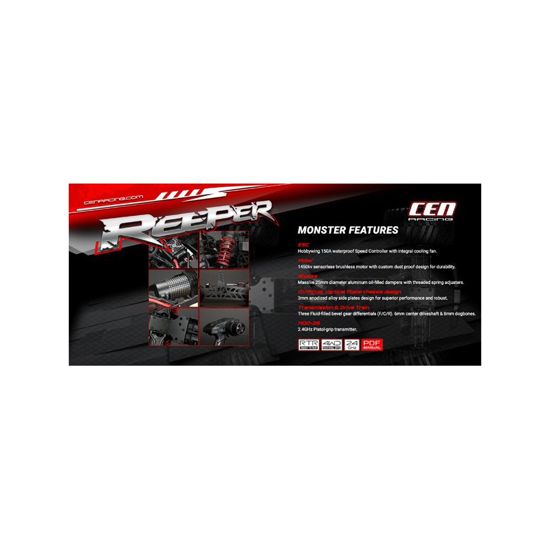 Voiture électrique radiocommandée Combo REEPER / LIPO 60C