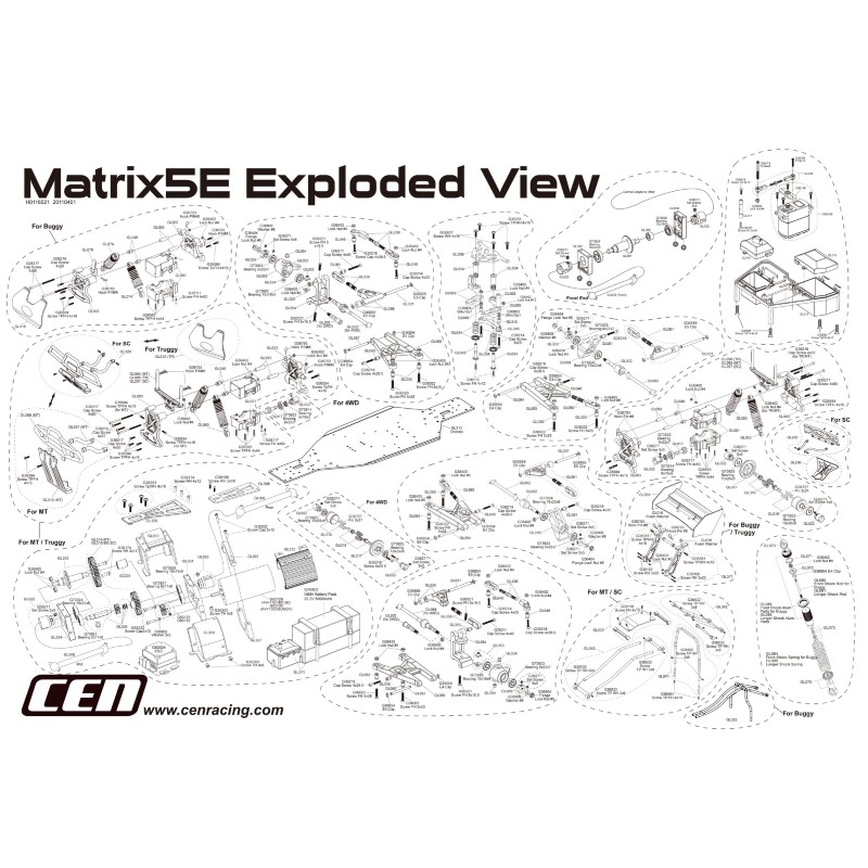 Voiture électrique radiocommandée MATRIX MT BL 1/5 4WD