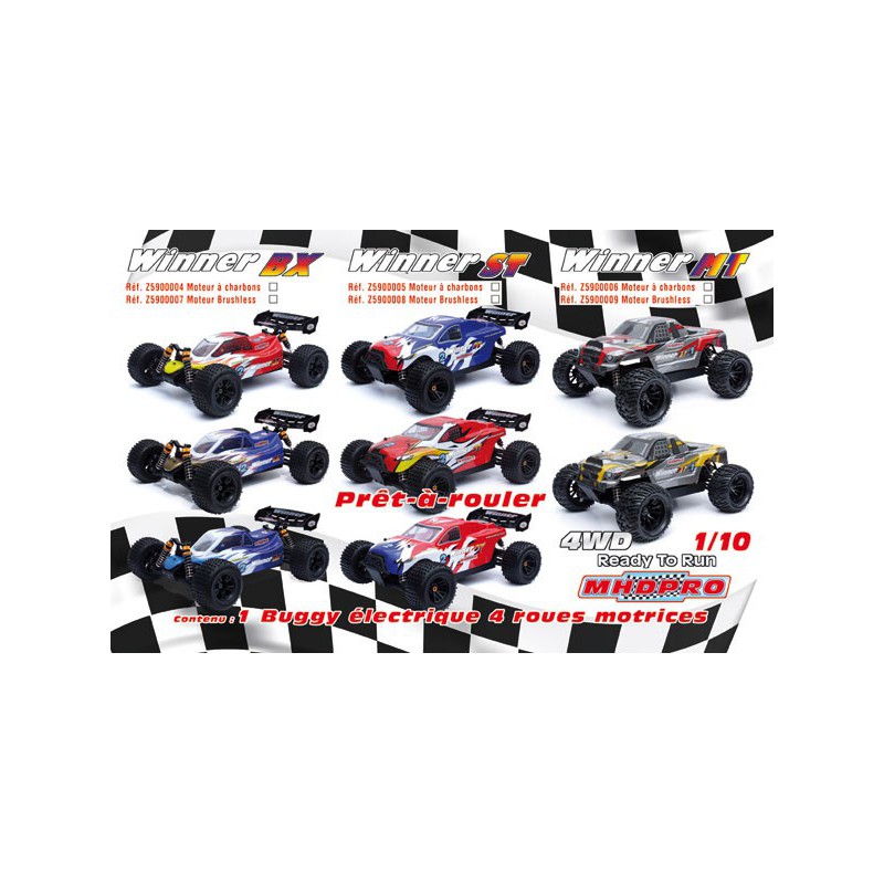 Voiture électrique radiocommandée Truggy Winner BL RTR 1/10