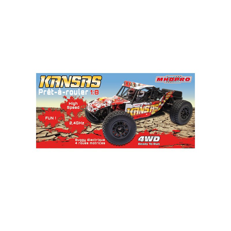 Voiture électrique radiocommandée KANSAS Desert B. BL RTR 1/10