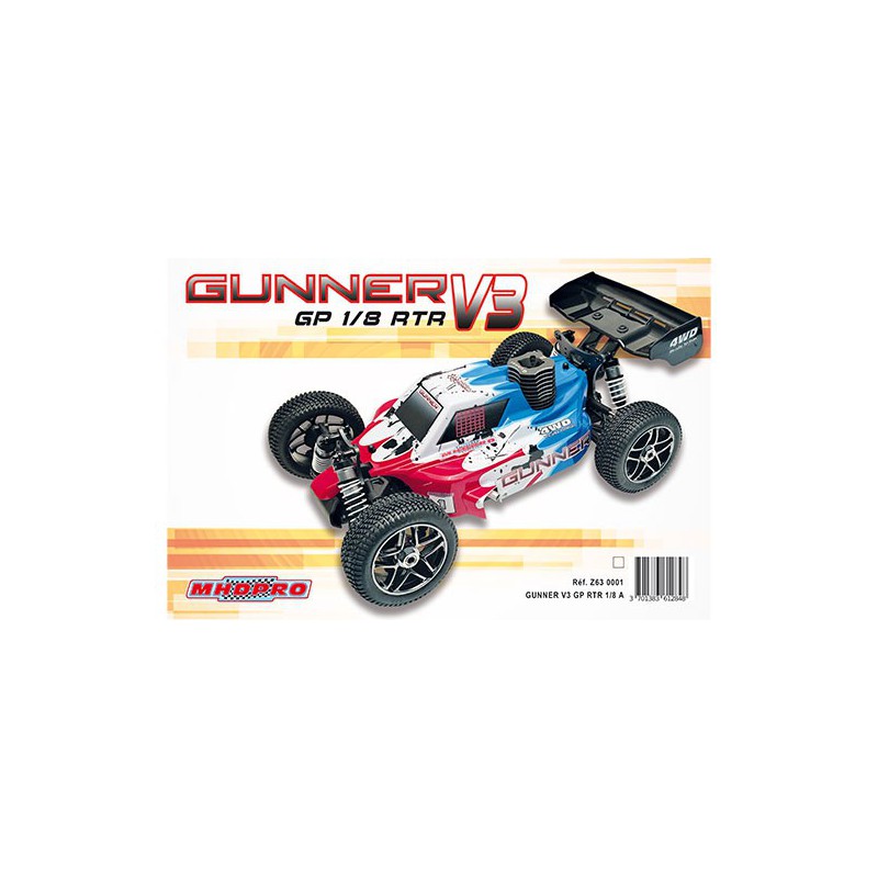 Voiture thermique radiocommandée Combo Gunner V3 GP RTR 1/8