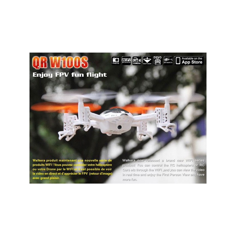 Drone radiocommandé pour débutant DRONE QR 100WS Android Devo 4 Mode 1