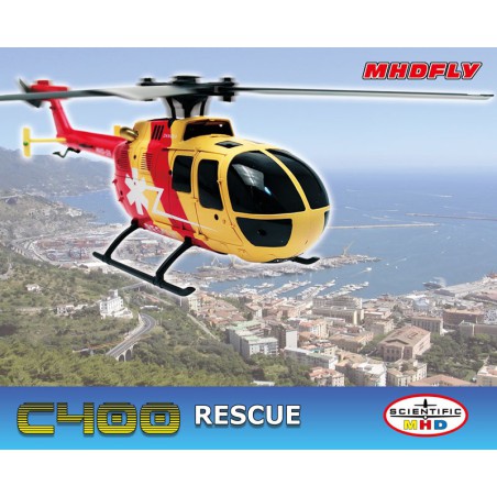 Hélicoptère électrique radiocommandé C 400 RESCUE MHDFLY Bipale Hélicoptère électrique radiocommandé C 400 RESCUE MHDFLY Bipale