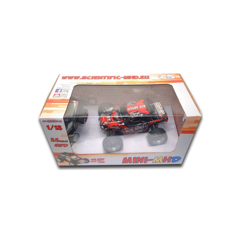 Voiture électrique radiocommandée MINI MHD Buggy Rouge 4WD 1/18