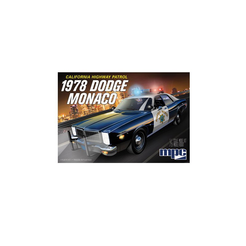 Maquette de voiture en plastique 1978 Dodge Monaco CHP Police car 1/25