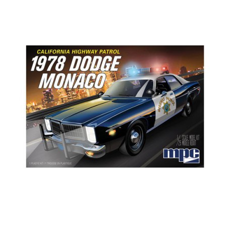 Maquette de voiture en plastique 1978 Dodge Monaco CHP Police car 1/25 Maquette de voiture en plastique 1978 Dodge Monaco CHP Police car 1/25