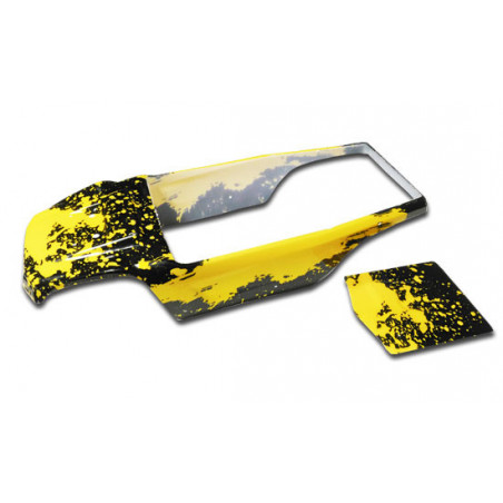 Pièce pour voiture electrique tous chemin 1/10 Carrosserie jaune/noire Moab Pièce pour voiture electrique tous chemin 1/10 Carrosserie jaune/noire Moab