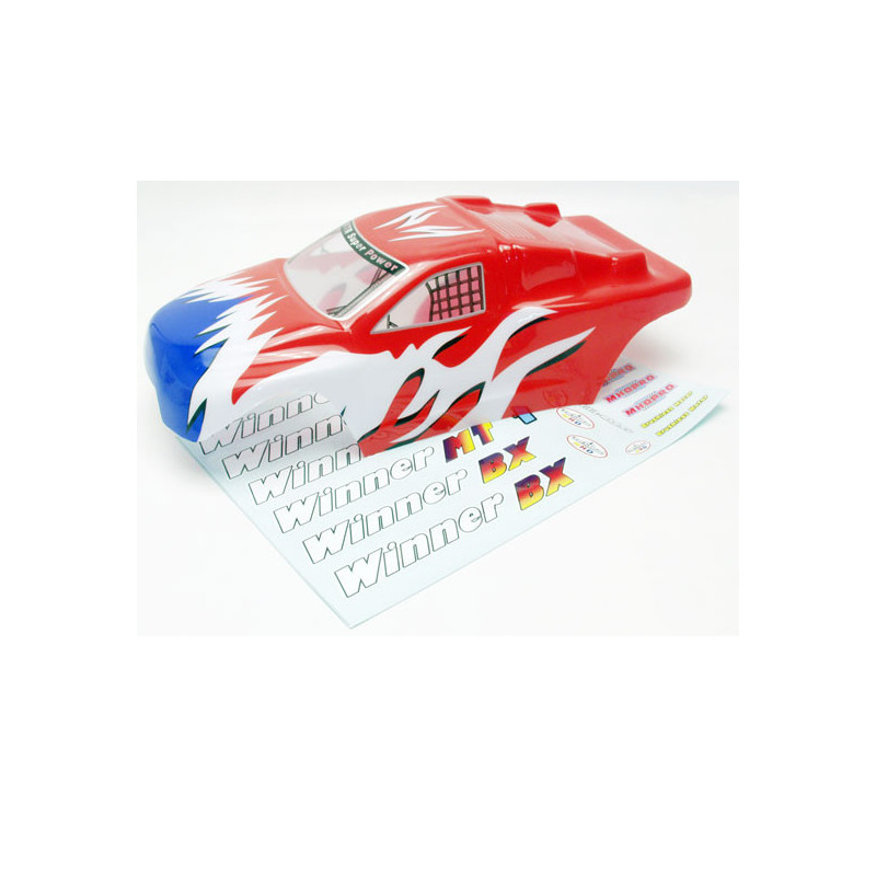 Pièce pour voiture electrique tous chemin 1/10 Carrosserie Rouge Truggy 1/10