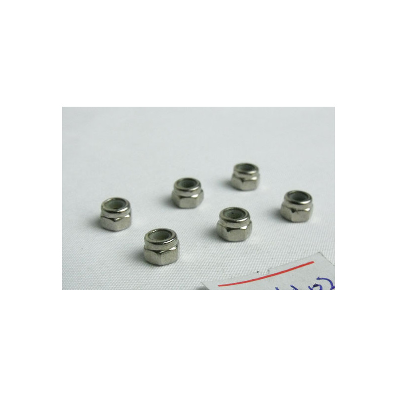 Pièce pour voiture electrique tous chemin 1/10 Ecrous Nylstop M3 6pcs