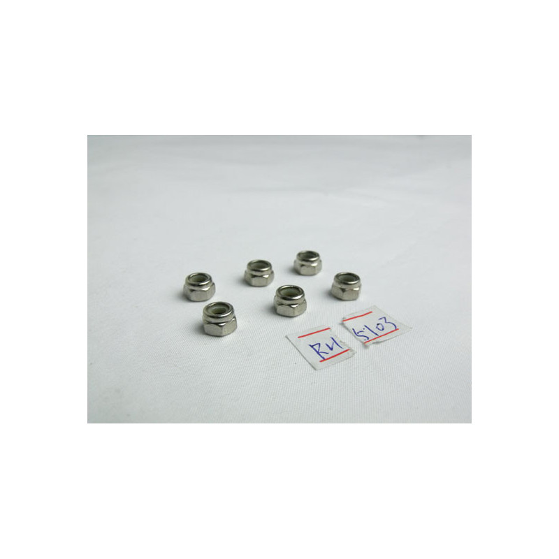 Pièce pour voiture electrique tous chemin 1/10 Ecrous Nylstop M4  6pcs