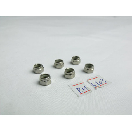 Pièce pour voiture electrique tous chemin 1/10 Ecrous Nylstop M4 6pcs Pièce pour voiture electrique tous chemin 1/10 Ecrous Nylstop M4 6pcs