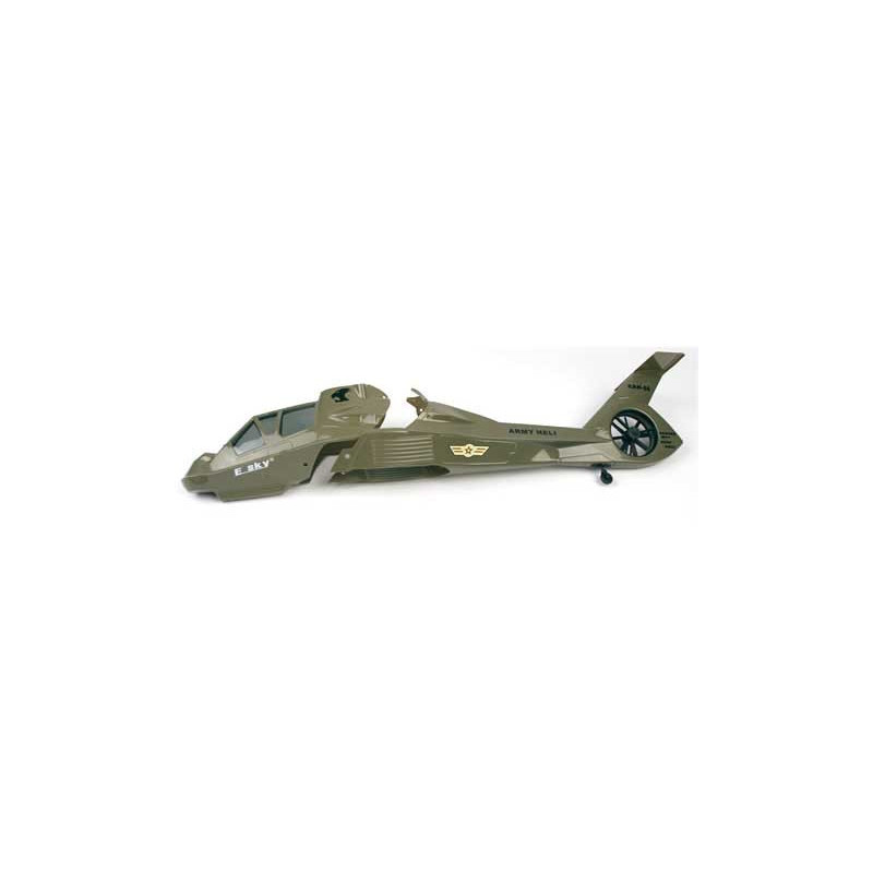 Pièce pour hélicoptère électrique FUSELAGE VERT COMANCHE