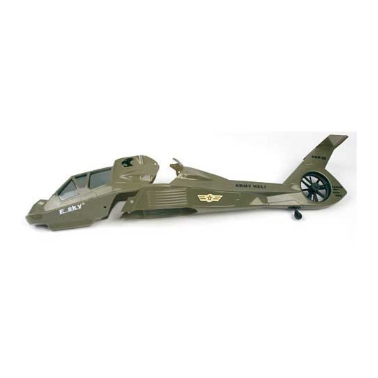 Pièce pour hélicoptère électrique FUSELAGE VERT COMANCHE