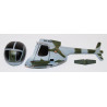 Pièce pour hélicoptère électrique HUGHES 500 FUSELAGE VERT GRIS