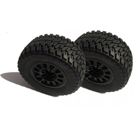 Pièce pour voiture electrique tous chemin 1/10 Kansas Paire de Roues Noires Pièce pour voiture electrique tous chemin 1/10 Kansas Paire de Roues Noires