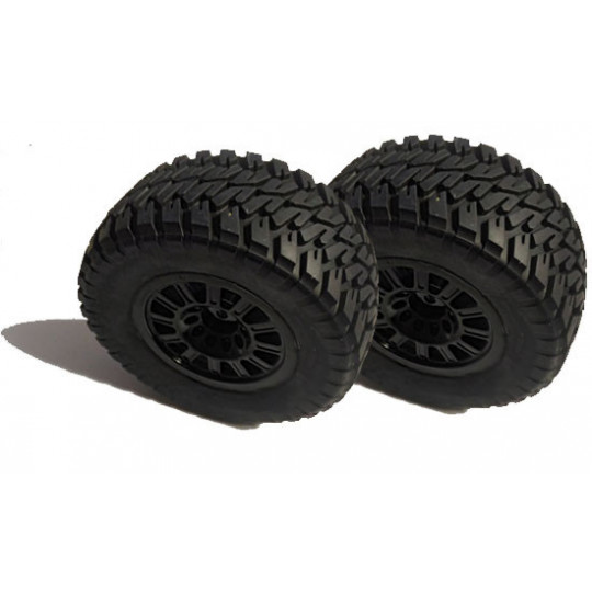 Pièce pour voiture electrique tous chemin 1/10 Kansas Paire de Roues Noires Pièce pour voiture electrique tous chemin 1/10 Kansas Paire de Roues Noires