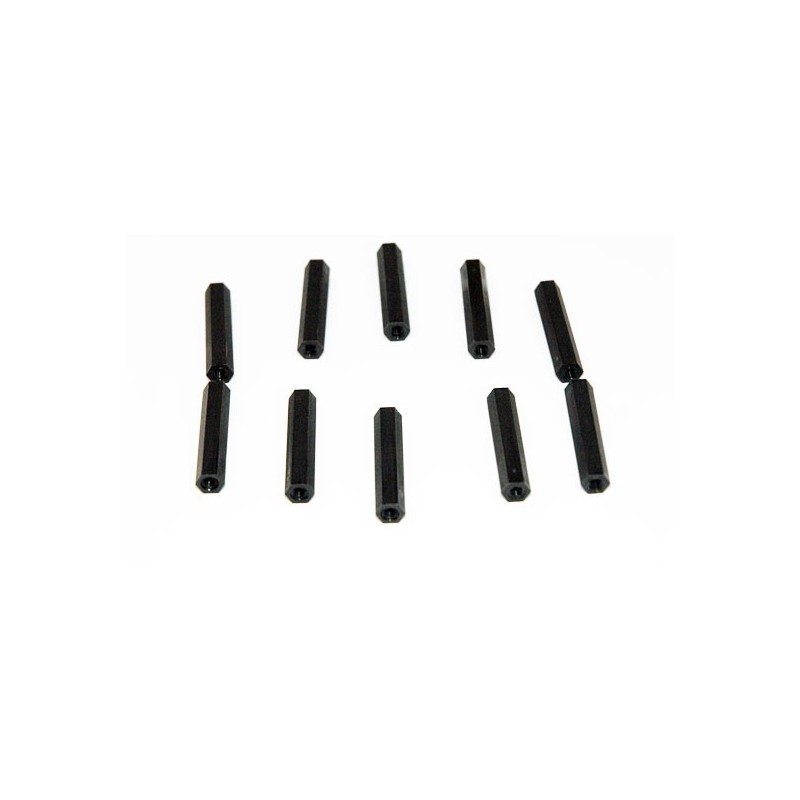 Visserie Entretoise nylon noir femelle/femelle M3x30 (10ps)