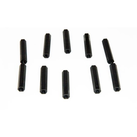 Visserie Entretoise nylon noir femelle/femelle M3x30 (10ps) Visserie Entretoise nylon noir femelle/femelle M3x30 (10ps)