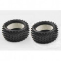 Pièce pour voiture electrique tous chemin 1/10 Pneus arrière Picots et Mousse Pièce pour voiture electrique tous chemin 1/10 Pneus arrière Picots et Mousse